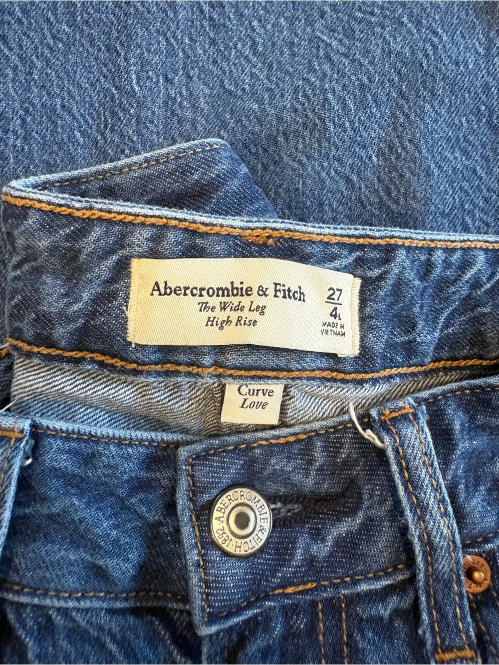 Abercrombie & Fitch High-Rise Curve Live Wide Leg Jeans - Picture 3 of 4